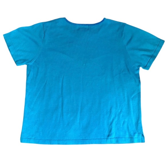 The Quaker Factory Embroidered Beaded Sequined Sweater Top Plus Size 1X Blue Vtg - Picture 4 of 9